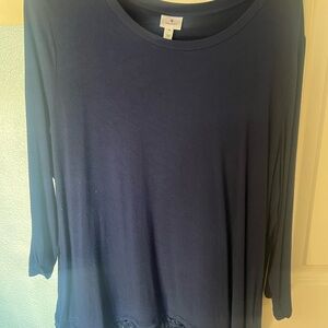 Bundle of Two Slinky Tops with Lace Edging